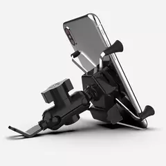 Soporte Porta Celular Manillar Moto Toma Cargador Usb + Tecla en internet