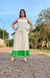 Conjunto cropped e saia mídi cor off-white