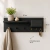 Organizador de pared negro pleno con estante y ganchos - Club de Regaleria