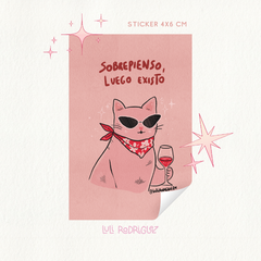 Sticker "Sobrepienso, luego existo"