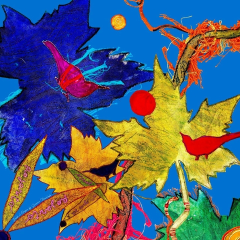 Pañuelo Me contó un pajarito. Azul