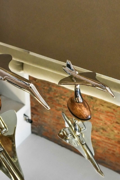 Avión de aluminio y madera mediano - comprar online