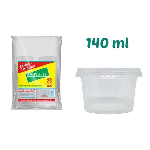 Caixa de Pote Redondo 140 ML Rioplastic 1000 Unidades