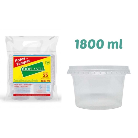 Pote Redondo 1800 ML Rioplastic 15 Unidades