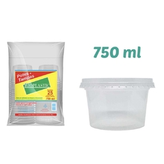 Pote Redondo 750 ML Rioplastic 25 Unidades