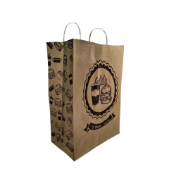 Sacola de Papel Kraft p/ Delivery Impressa 24X33X15 100 Unidades