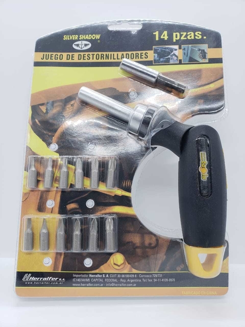 Destornillador y puntas set 14pc
