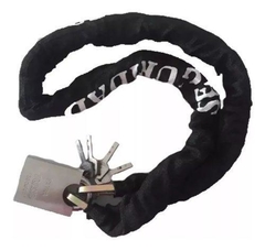 Cadena de alta seguridad forrada con tela y candado acero inoxidable - comprar online