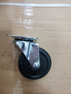 rueda goma giratoria 3" c/ chapa