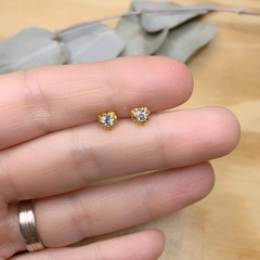 Abridores Enchapados en Oro 24kl. corazón con piedras
