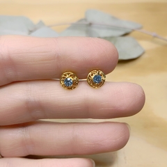 Abridores Enchapados en Oro 24kl. con piedra