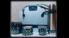 Set Matero Shimmering Blue y Bolso Celeste