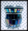 Mate shimmering black with crystals