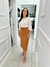Saia Midi com Faixa em Sued Chester Cheroy