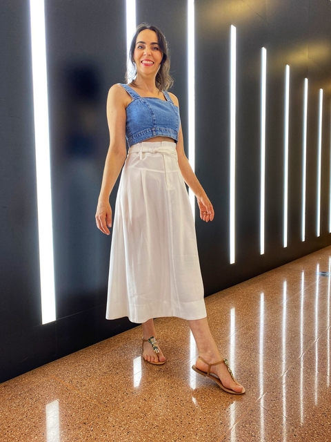 Blusa Cropped em jeans mercatto