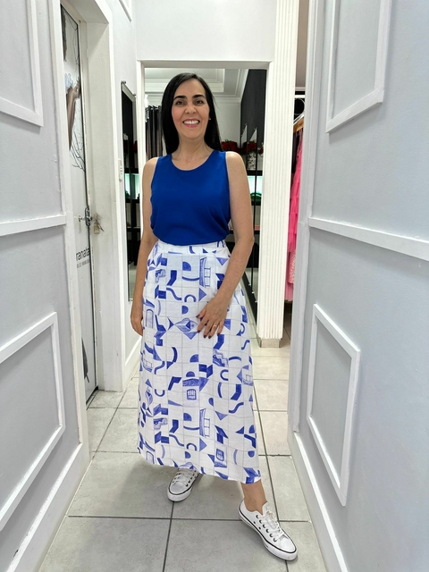 Blusa alça larga em viscose Cacay
