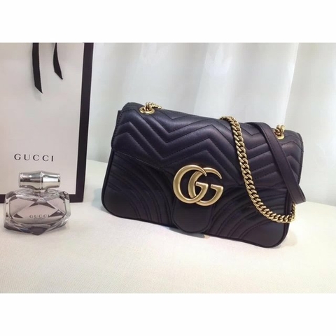 Marmont Gucci Pequena Preta Italiana