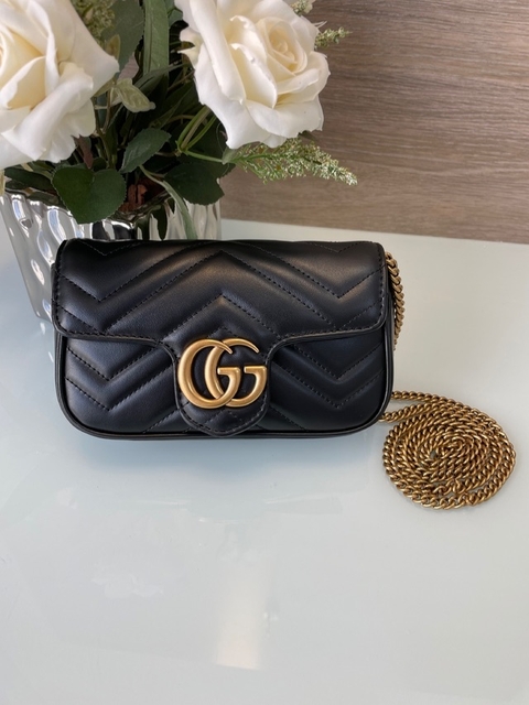 Marmont Gucci Super Mini Preta Italiana