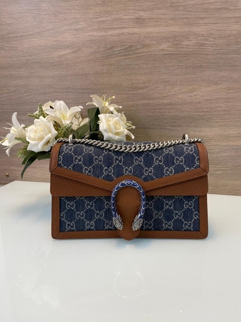Bolsa Gucci Dionysus Média GG Azul Italiana