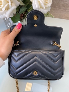 Marmont Gucci Super Mini Preta Italiana - loja online