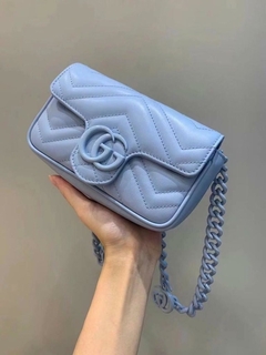 Bolsa De Cintura GG Marmont Azul Italiana