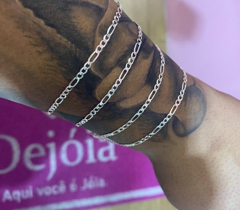 Corrente masculina 3x1 70cm em prata 925.