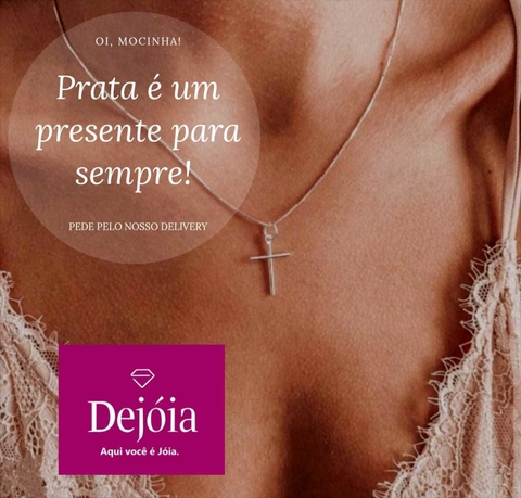 Colar cruz em prata 925.