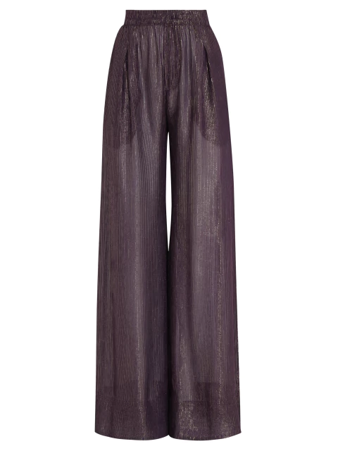 Calça pantalona de seda
