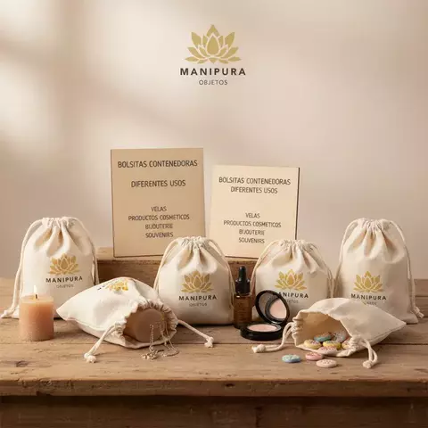 Bolsas de lienzo 12 X 18 cm 10 unidades cordón natural - comprar online