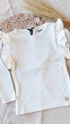 REMERA JERSEY CON VOLADOS PICOT | CASTORO BAMBINI