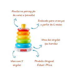Pirâmide de Argolas - Fisher Price - Joy Importados
