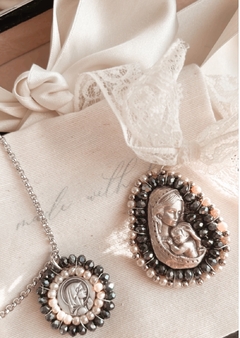 Medalla o Cunero Virgen Madre Blue