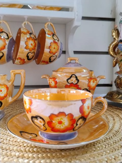Duo de Te en Porcelana Japonesa motivo floral