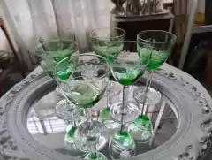 6 Copas de Vino Blanco en vidrio tallado - comprar online