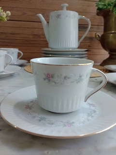 Duo de Te en Porcelana Tsuji motivo Floral - comprar online