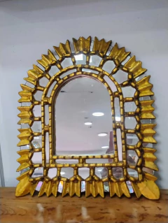 Espejo Peruano de Cajamarca de madera dorado a la hoja - tienda online