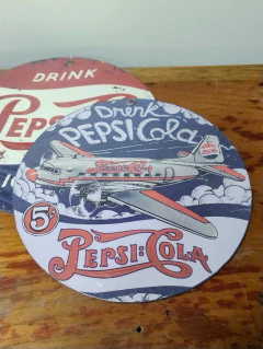Cartel de Chapa Pepsi Cola Avion 20 cm - comprar online