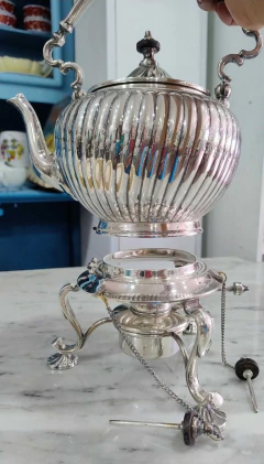 Flamante Samovar Bañado en Plata Toledo (Sin uso) - tienda online
