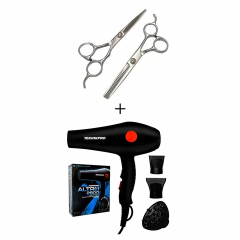Kit de Secador Altro modelo 2800+Kit de Tijeras (Corte filo navaja+Pulir).