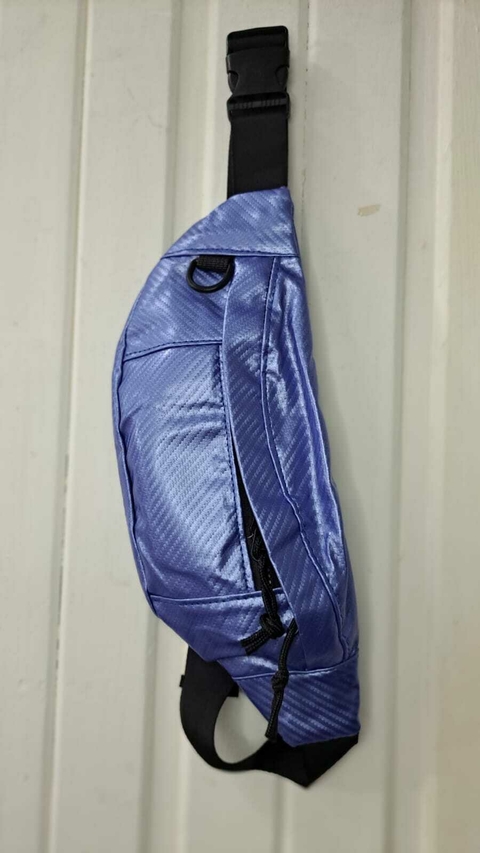 Riñonera Celeste Saten doble Cierre