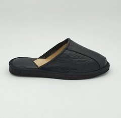 Pantufla chinela de cuero negro. - Calzados EMILIO - comprar online
