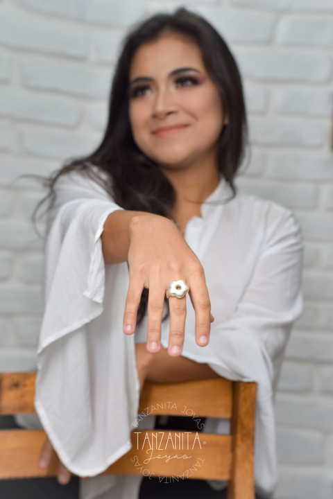 Anillo inflado flor T. 18