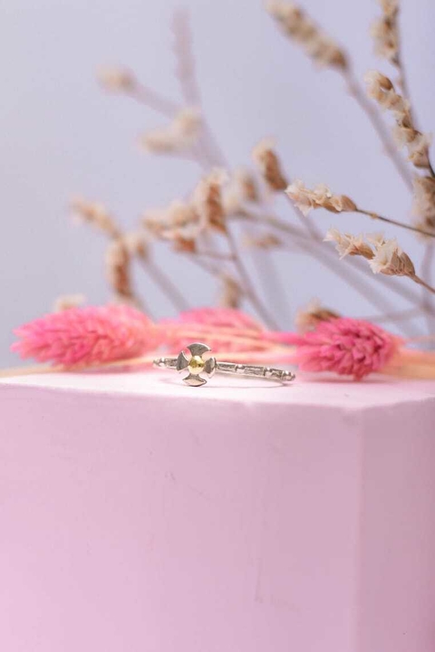 Anillo denario con oro