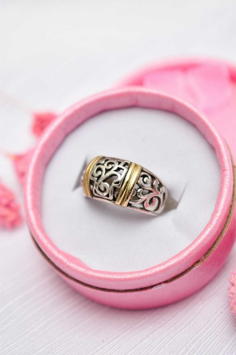 Anillo Calado Plata y Oro