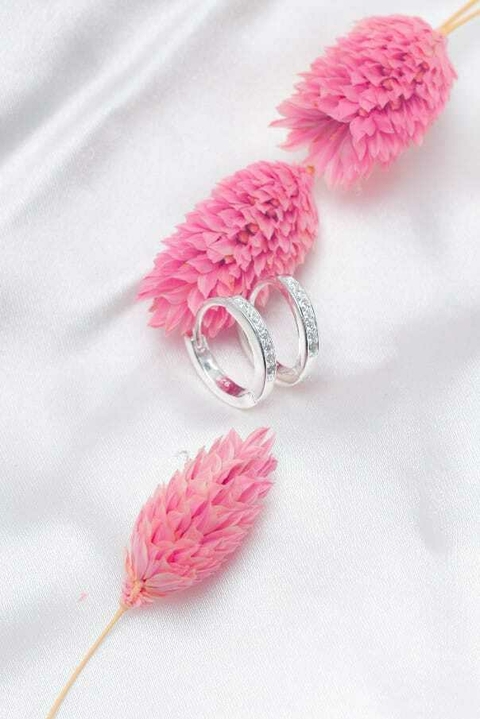 Aros argolla Huggies con cubic