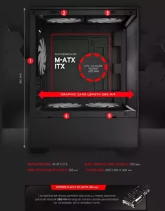 GABINETE SENTEY 6110-SF-BLACK H11 5F FRGB - comprar online