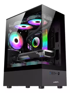GABINETE SENTEY 6100 ARGB BLACK H10 VIDRIO TEMP - comprar online