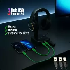 SOPORTE PARA AURICULARES NETMAK RGB NM-HS430 en internet