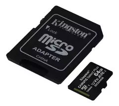MEMORIA MICRO SD 64 GB CLASE 10 KINGSTON - comprar online
