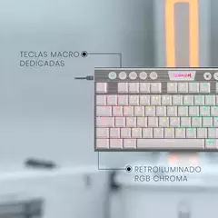 Imagen de TECLADO REDRAGON GAMER HORUS WHITE K622W-RGB-SP